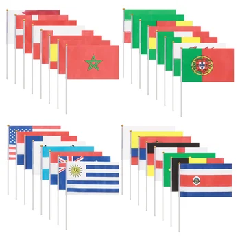 Ручная Палка с Национальным Флагом, Международные Флаги Стран Мира, Баннеры для Декора Бара и вечеринки, Размахивающие флагами стран