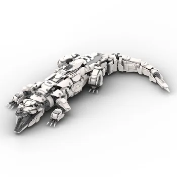 MOC Horizon Механический крокодил Строительный блок Морская жизнь Робот Громовая челюсть Монстр Кирпичная игрушка с высокой шеей Детский подарок на день рождения