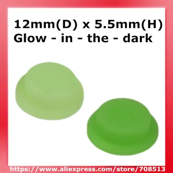 силиконовые заглушки 12 мм (D) x 5,5 мм (H), светящиеся в темноте - Зеленый / Зеленая флуоресцентная лампа (10 шт.)