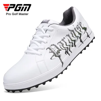 Мужская обувь для гольфа PGM, шнурки с ручкой, нескользящие, водонепроницаемая мужская спортивная обувь, кроссовки XZ292