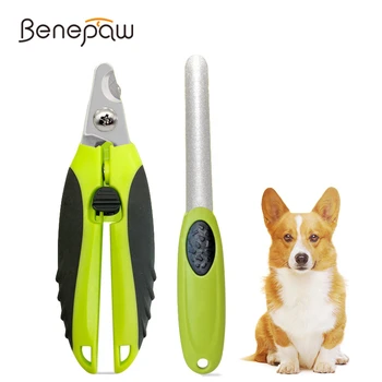 Профессиональная машинка для стрижки собак Benepaw с пилочкой для ногтей Удобная ручка с замком Для стрижки ногтей для домашних животных Защитный кожух Для предотвращения чрезмерной стрижки