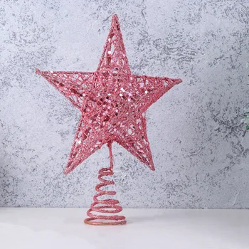 Праздничное украшение в виде елочной звезды Рождественская Звезда Рождественская Звезда Топпер Металлическая Блестящая Елочная Звезда Железная Звезда Топпер