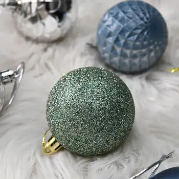 Рождественские украшения, шары, Небьющиеся гобелены, шары 30ШТ, Серебряные, синие, зеленые, с блестками, украшения для елки своими руками