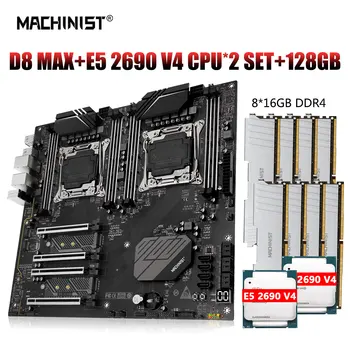 MACHINIST X99 Комплект материнской платы Kit LGA 2011-3 Xeon 2690 V4 Двухпроцессорный процессор ECC DDR4 8 *16 ГБ оперативной памяти NVME M.2 E-ATX D8 MAX